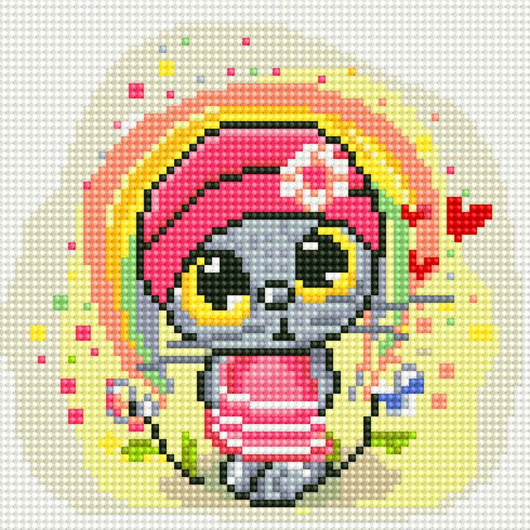 Алмазная вышивка «Котёнок в шапочке» — картинка 2