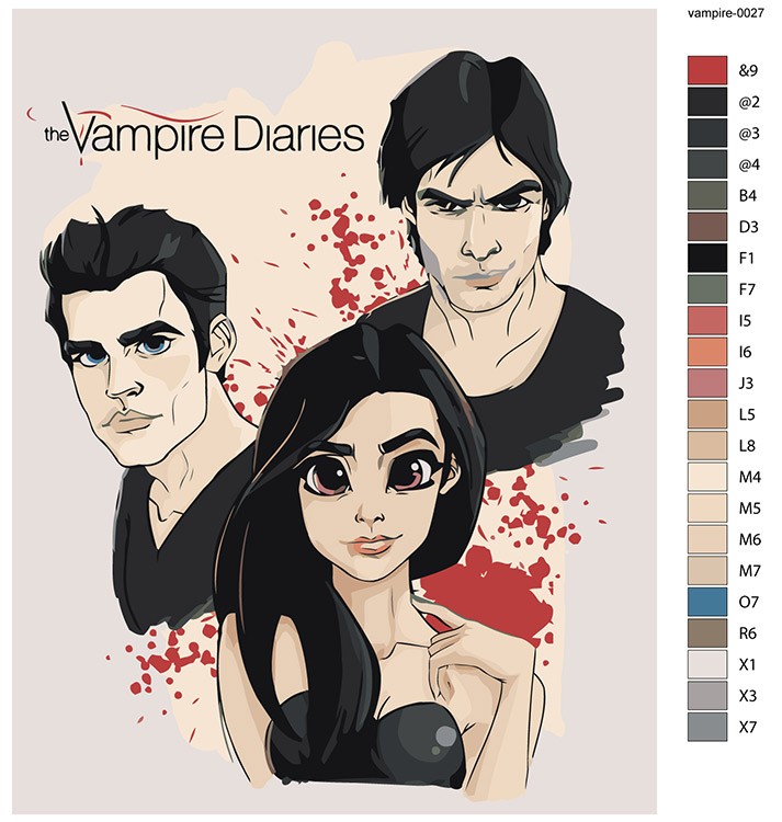 Картина по номерам «Дневники вампира: Деймон, Елена и Стефан» — картинка 2