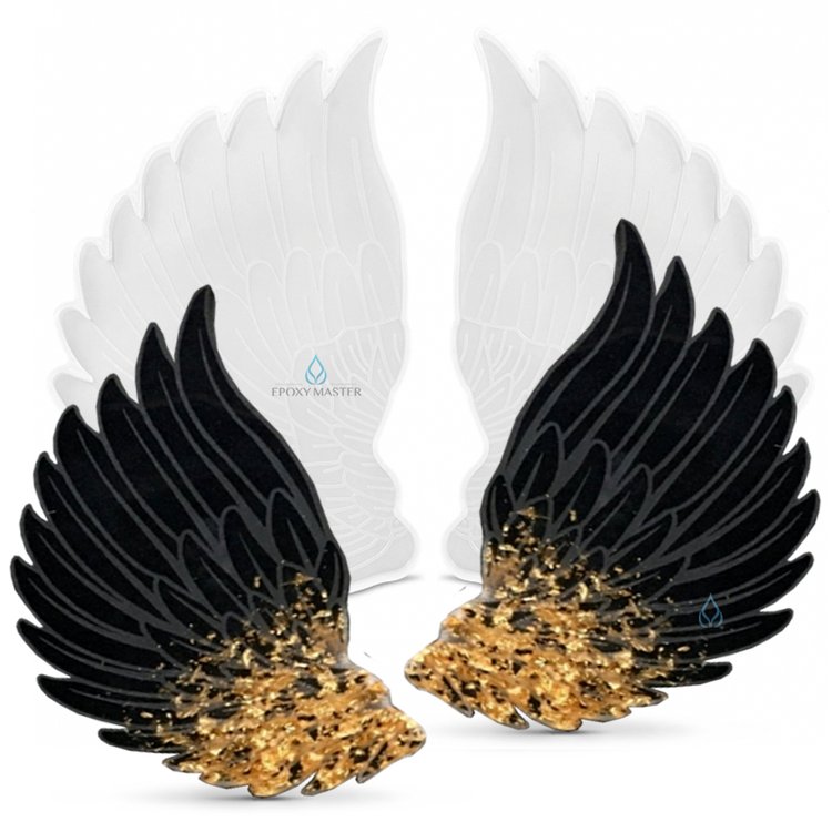 Силиконовый молд - Крылья с рельефом, 16х10 см — картинка 2