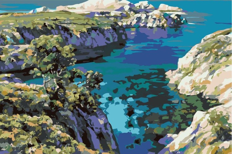 Картина по номерам «Каменистое побережье»