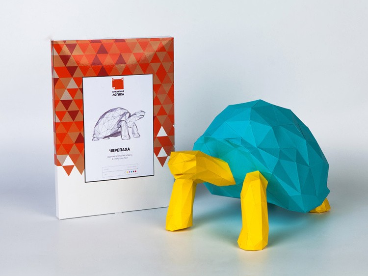 Бумажная модель для склеивания фигура «Черепаха» — картинка 3