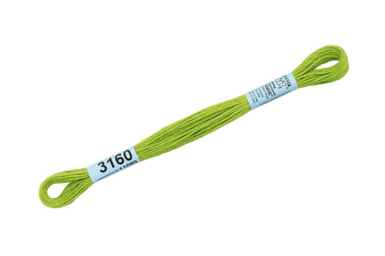 Нитки для вышивания Gamma мулине, 24 шт. по 8 м, цвет: 3160 ярко-зеленый — картинка 2