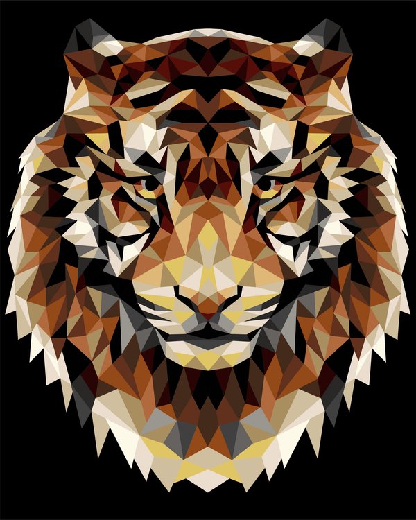 Картина по номерам «Тигр (полигональный стиль)»