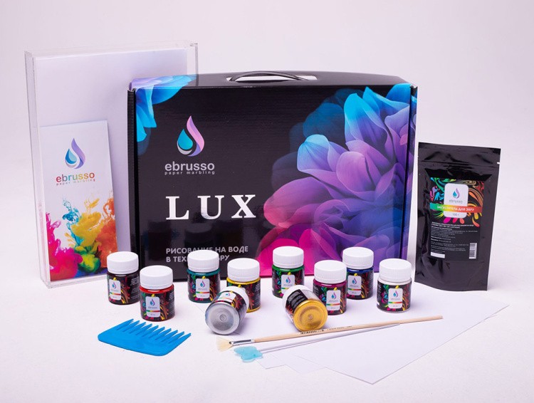 Набор для эбру LUX, 10 цветов, Ebrusso — картинка 3
