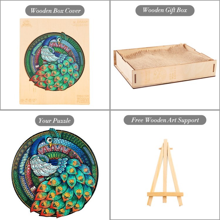 Деревянные пазлы «Элегантный Павлин M», Woodbests — картинка 6