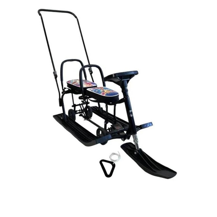 Снегокат детский 507 TWINS BABY Wheel для двоих со спинкой — картинка 7