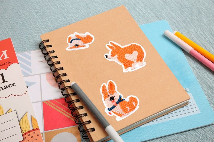 Алмазная вышивка «Наклейки. Корги» — картинка 3