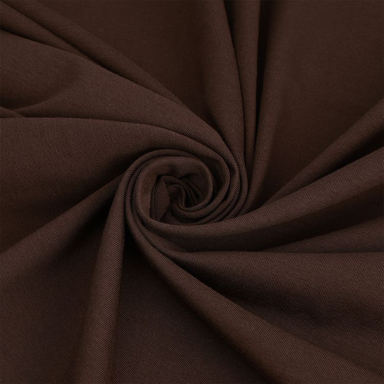Ткань трикотаж Кулирка с лайкрой, пенье, 10 м x 180 см, 190 г/м², цвет: шоколад, TBY