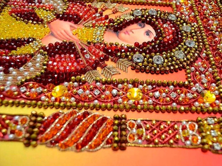 Набор вышивки хрустальными камнями «Богородица Семистрельная» — картинка 3