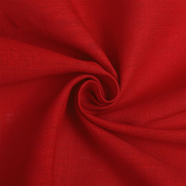 Ткань льняная, 1 м x 140 см, 190 г/м², цвет: красный, TBY