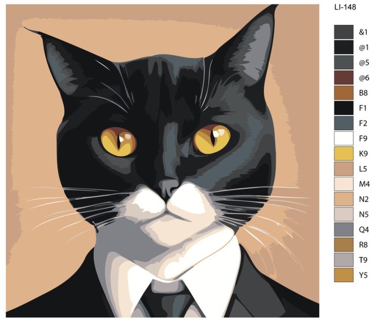 Картина по номерам «Кот в галстуке» — картинка 2