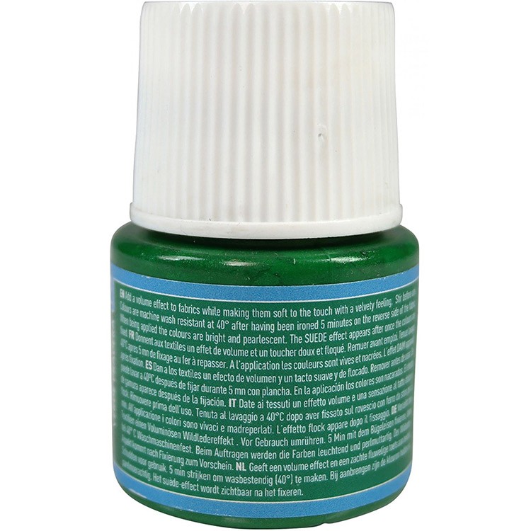 Краска для темных и светлых тканей с эффектом замши Pebeo Setacolor, цвет: зеленый, 45 мл — картинка 4