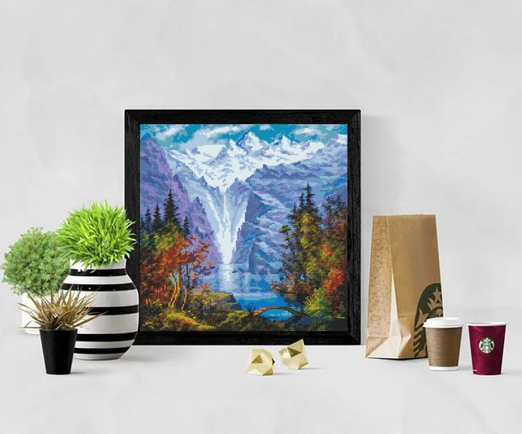 Алмазная вышивка «Озеро в горах» — картинка 6