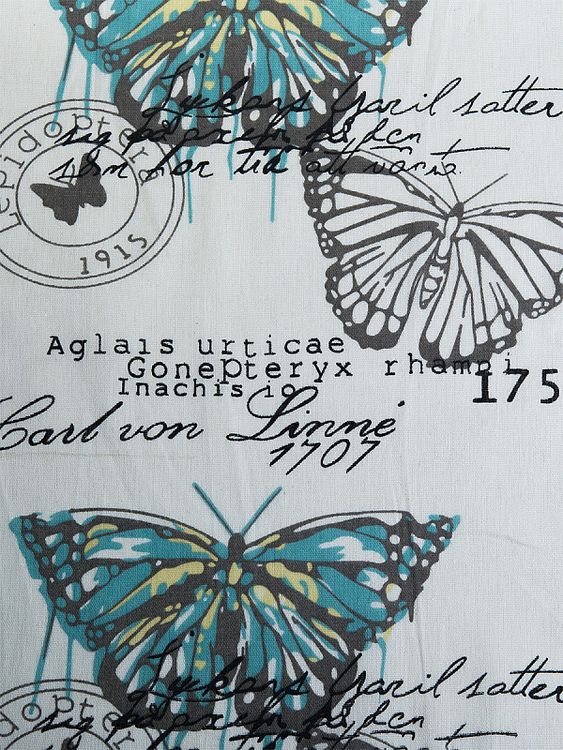 Ткань льняная, 1 м x 150 см, 140 г/м², цвет: белый, принт, TBY — картинка 2