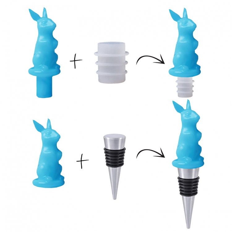 Силиконовый молд - Пробка для бутылки заяц, 8,5x3,6см 1 шт. — картинка 4