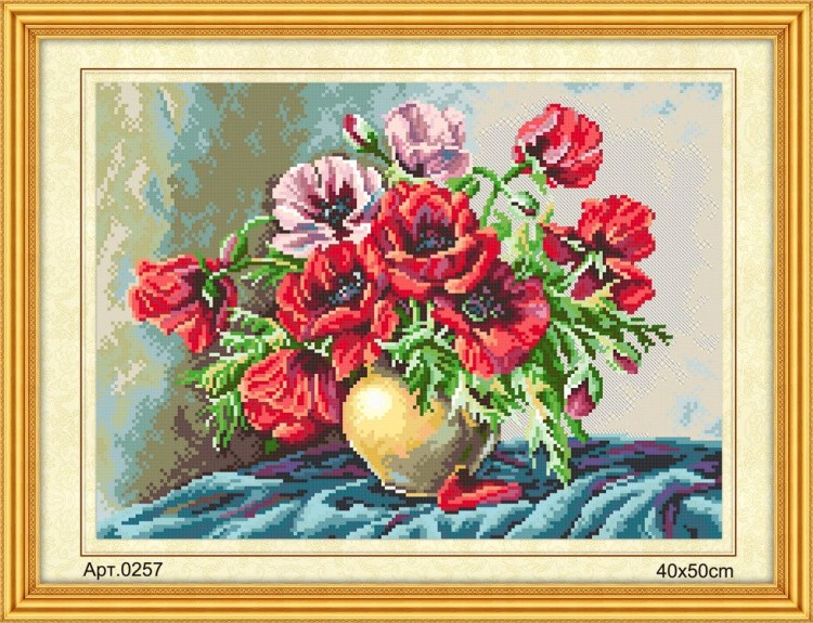 Набор для вышивания «Красные цветы»
