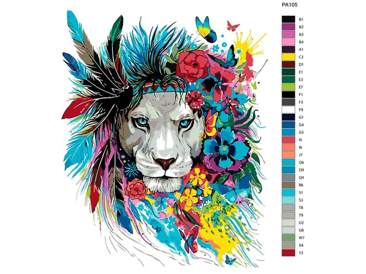 Картина по номерам «Тропический лев» — картинка 2