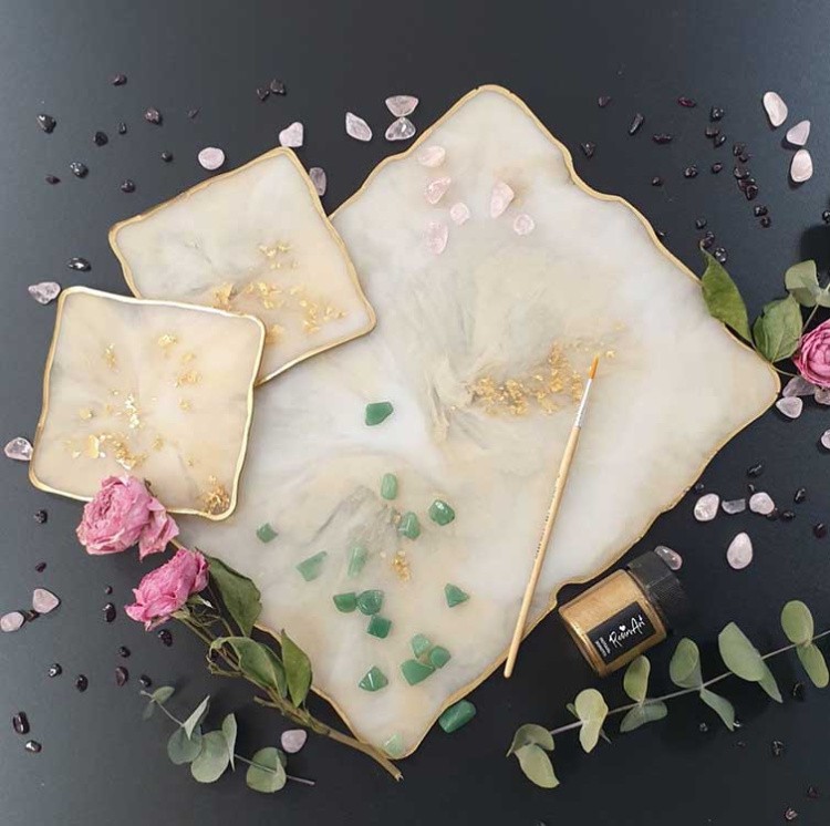 Сервировочная доска Мраморный камень - Силиконовый молд — картинка 2