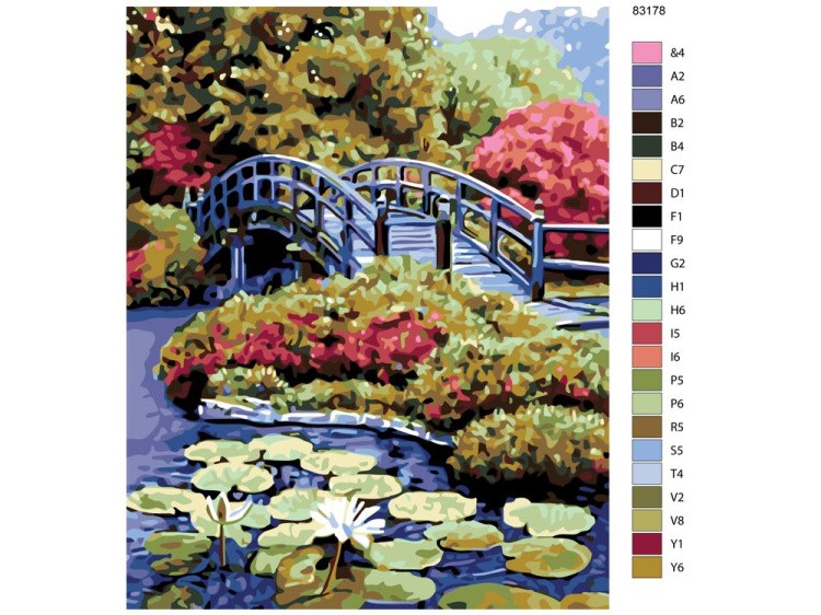 Картина по номерам «Мост через пруд» — картинка 2