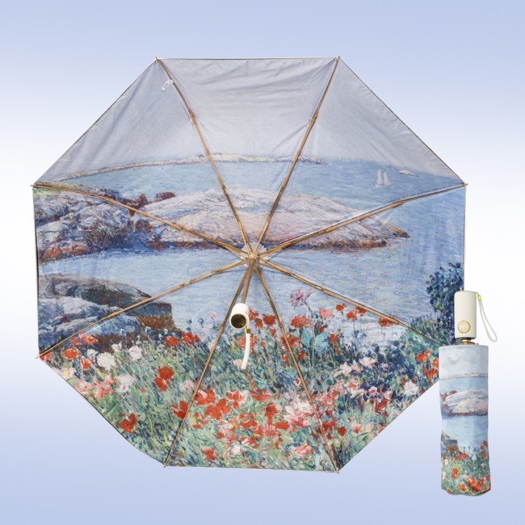 Зонт Двусторонний Летнее побережье, складной, 8 спиц, автомат — картинка 3