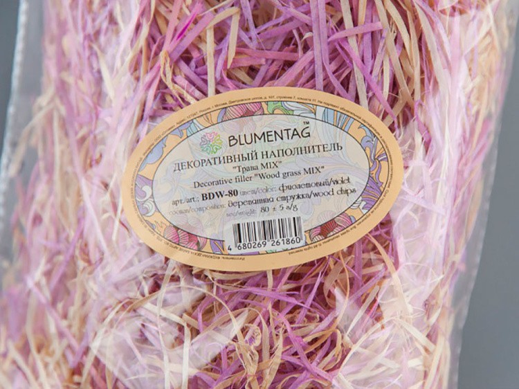 Декоративный наполнитель Трава MIX, цвет: фиолетовый 80 г, Blumentag — картинка 2