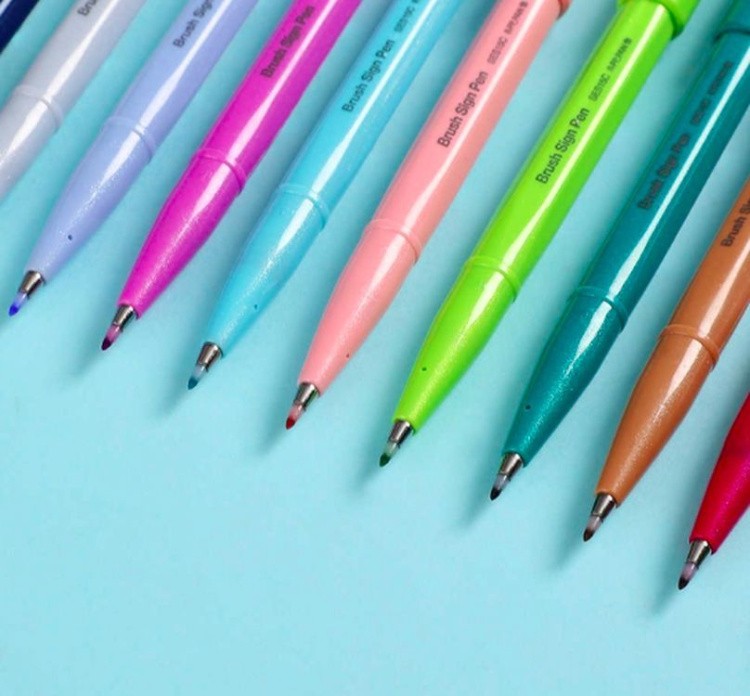 Фломастер-кисть Brush Sign Pen, 2 мм, цвет: коричневый, Pentel — картинка 7