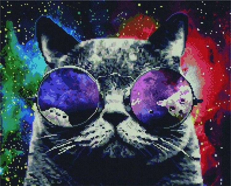 Алмазная вышивка «Космический кот»