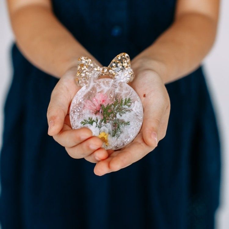 Елочная игрушка Шарик с бантиком - Силиконовый молд, ResinArt — картинка 4