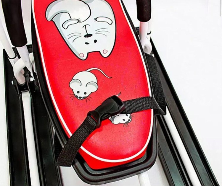 Снегокат детский 140 GO GO Fantasy cat с ручкой — картинка 9