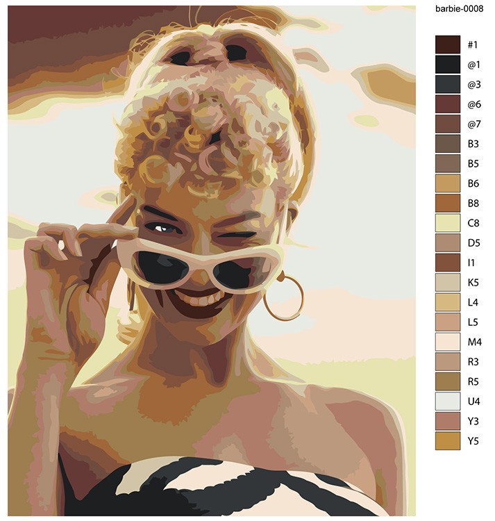 Картина по номерам «Барби: Марго Робби в очках» — картинка 2