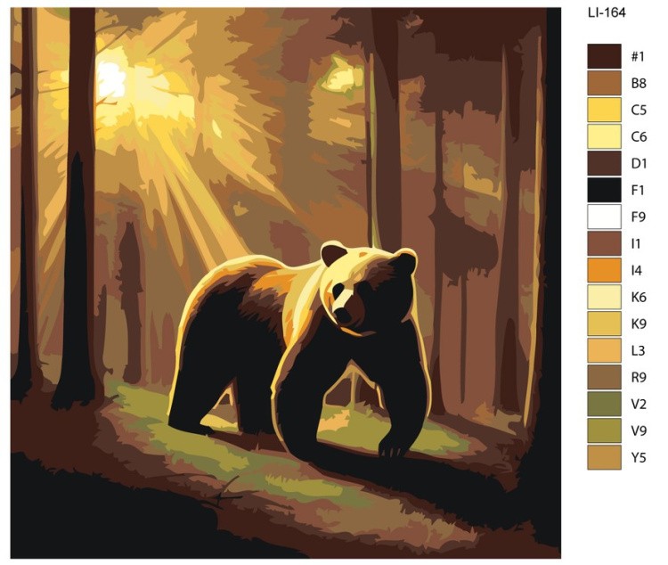 Картина по номерам «Медведь в лучах солнца» — картинка 2