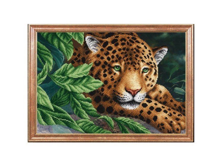 Рисунок на ткани «Леопард на отдыхе»