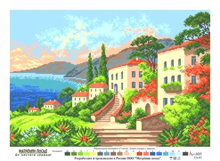 Рисунок на ткани «Набережная» — картинка 2