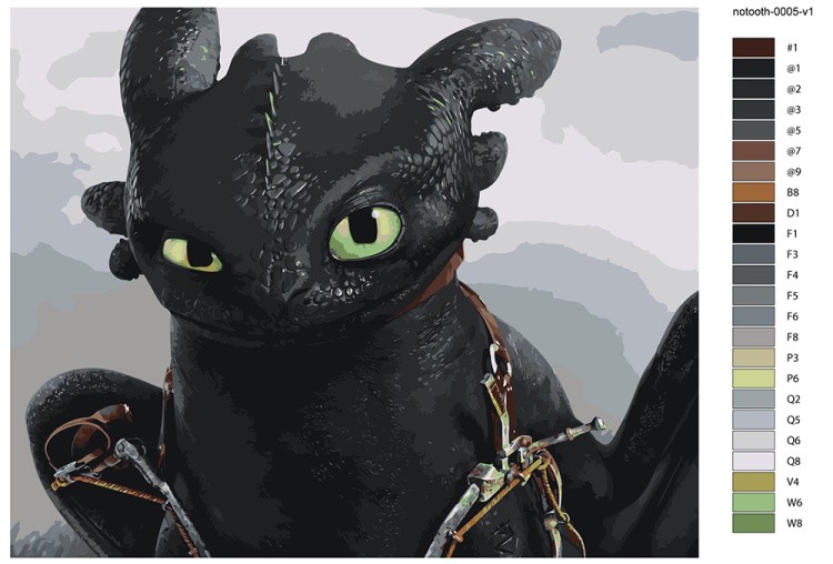 Картина по номерам «Как приручить дракона: Беззубик 40х50» — картинка 2