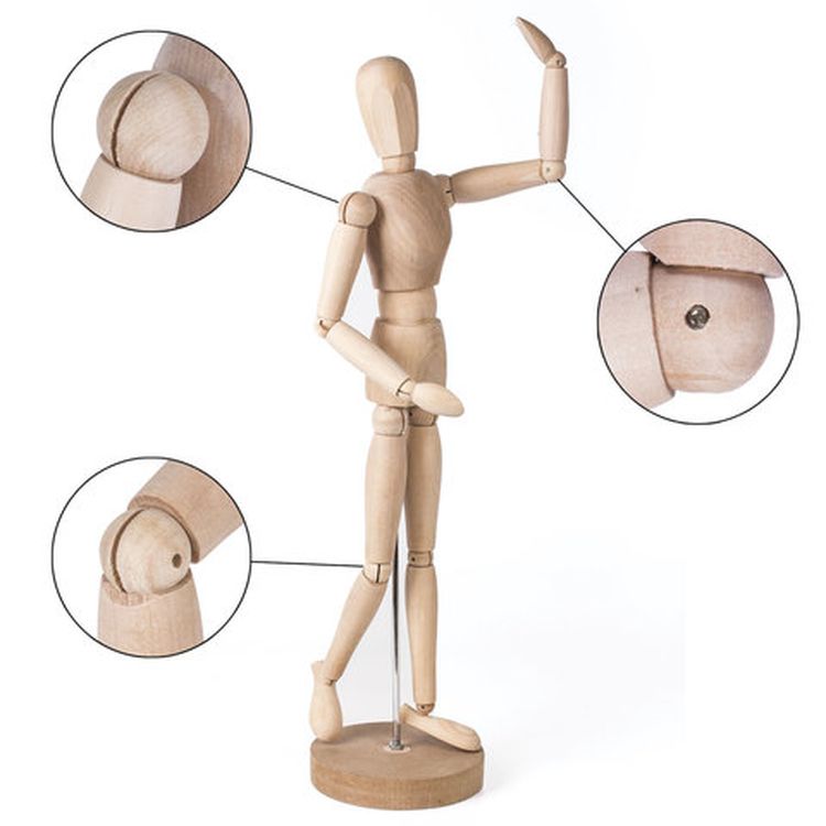 Манекен человека художественный мужской, дерево, высота 51 см, BRAUBERG ART CLASSIC — картинка 7