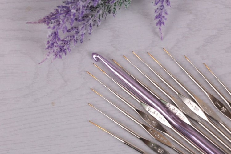 Крючки для вязания, сталь, d 1,1 мм, 12 см, 12 шт. в блистере, Gamma — картинка 2