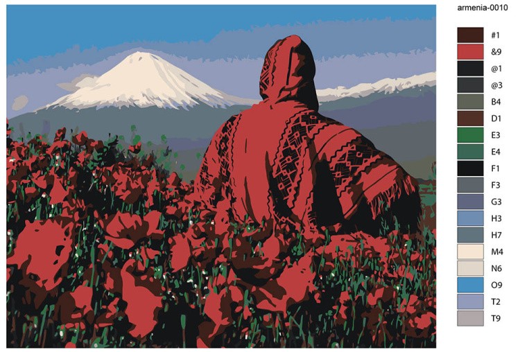 Картина по номерам «Армения: цветущие маки с видом на Арарат» — картинка 2