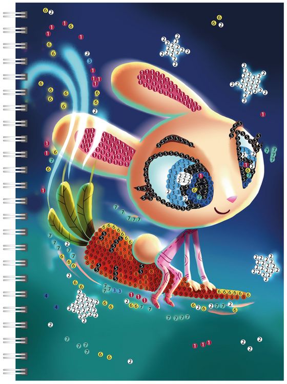 Алмазная мозаика - тетрадь «Кролик-космонавт» — картинка 2