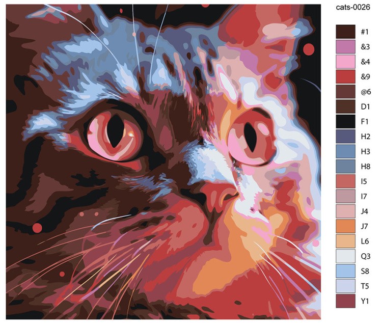 Картина по номерам «Морда кота крупным планом 2» — картинка 2