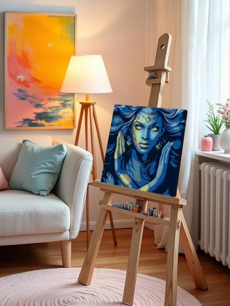 Картина по номерам «Синяя женщина» — картинка 9