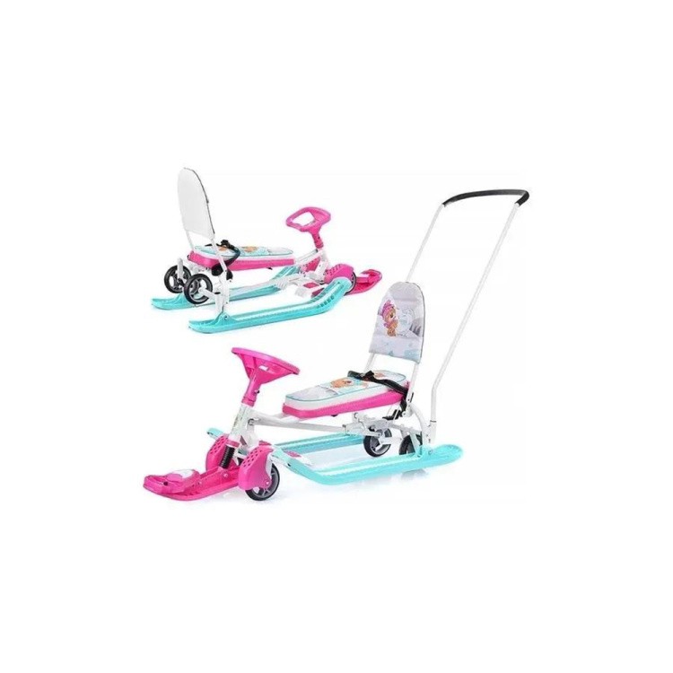 Снегокат детский со спинкой Тимка спорт 6 с медвежатами — картинка 8