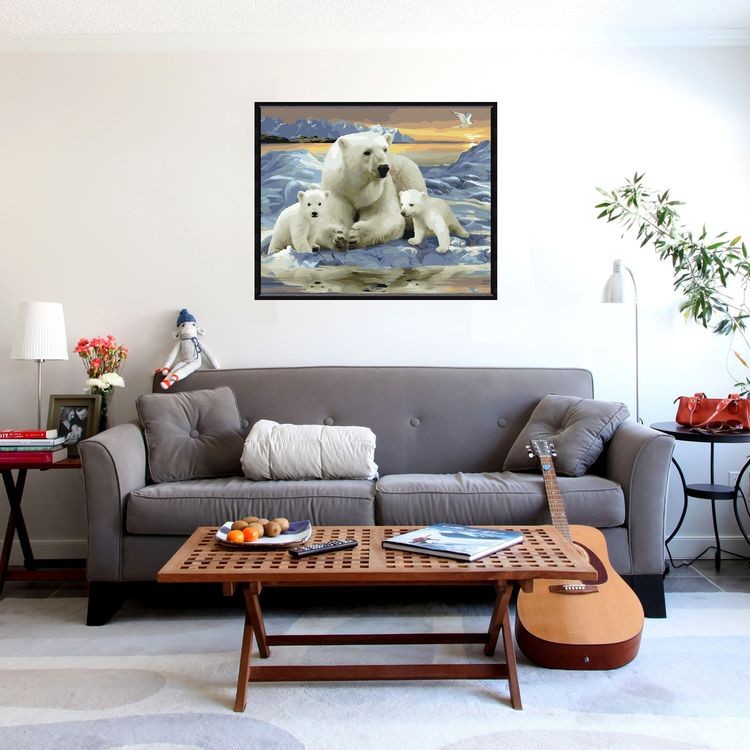 Картина по номерам «Белые полярные медведи» — картинка 3