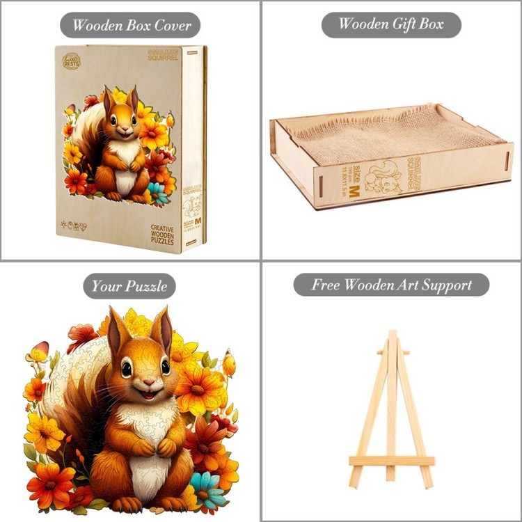 Деревянные пазлы «Рыжая белочка S», Woodbests — картинка 6