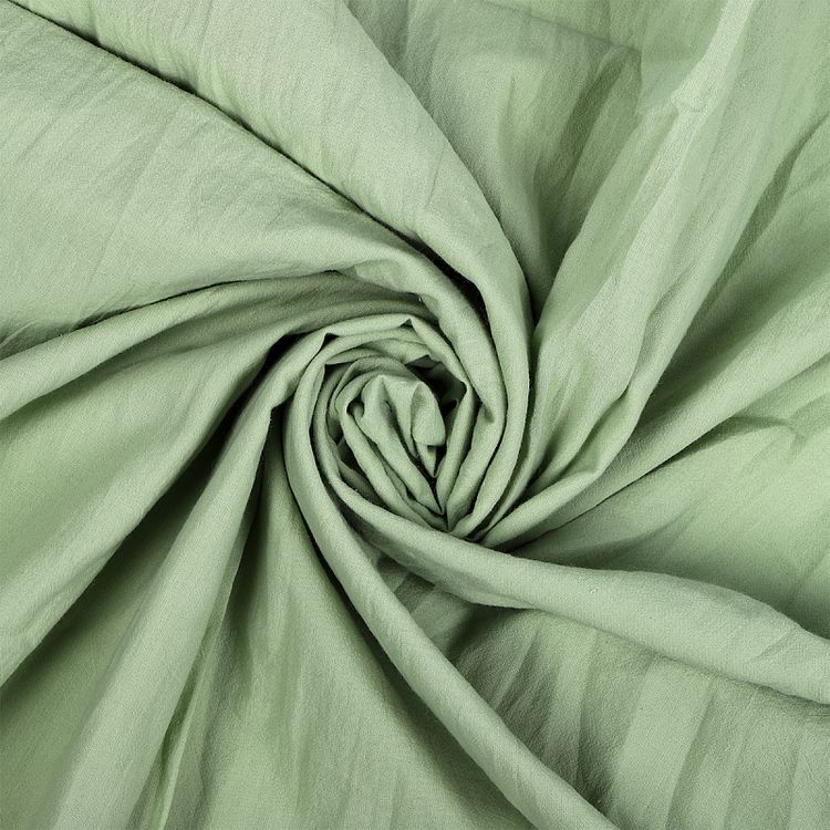 Ткань Хлопок крэш, 1 м х 150 см, 90 г/м², цвет: светло-зеленый, TBY