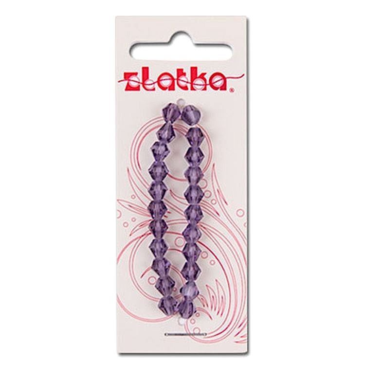 Бусины стеклянные Zlatka 6х6 мм, 22 шт., на нити, стекло, цвет: №05 розовый — картинка 2