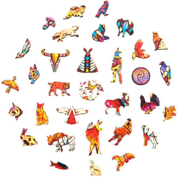 Деревянный пазл Unidragon «Нежная рысь», размер S (А5) — картинка 3