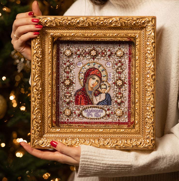 Вышивка Образа в каменьях «Казанская Божия Матерь» — картинка 2