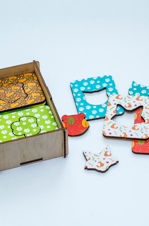 Развивающее пособие из дерева. Доски Сегена «Животные», набор 18 шт. — картинка 2