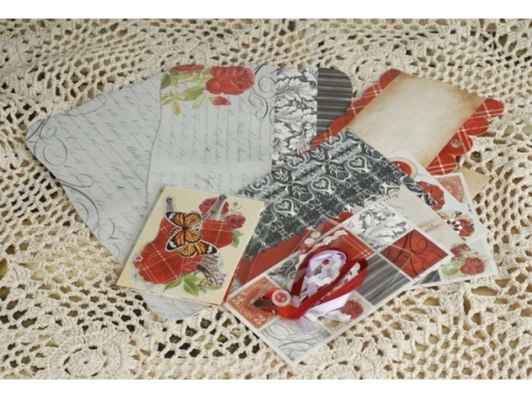 Набор для скрапбукинга «Париж и красные розы - Фотоальбом mini» — картинка 2