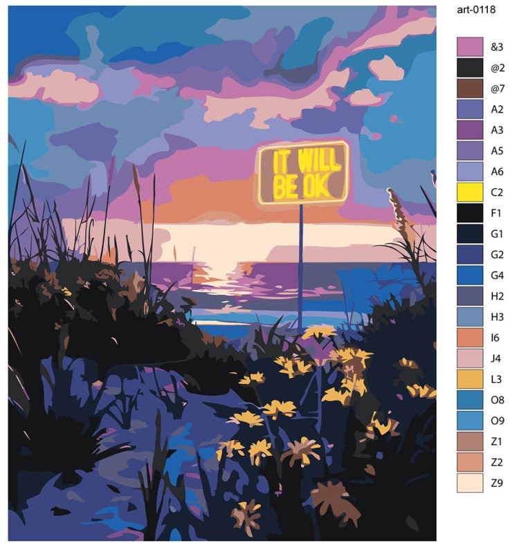 Картина по номерам «Пейзаж, море, ночь: Всё будет хорошо» — картинка 2